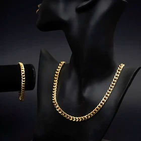 نیم ست Cartier مردانه طلایی مدل Zoris