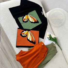کراپ و شلوارک لینن پروانه