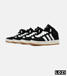 کفش کتانی نیم ساق مردانه و زنانه مشکی سفید ADIDAS Campus