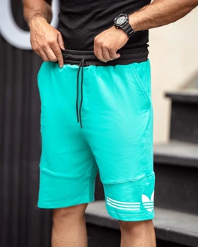 شلوارک بگ ورزشی ADIDAS فیروزه ای