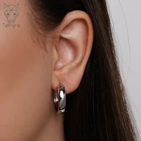 گوشواره حلقه‌ای ژوپینگ مینیمال سیمپل