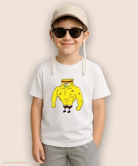 تیشرت بچگانه طرح باب اسفنجی بدنساز کد 1057