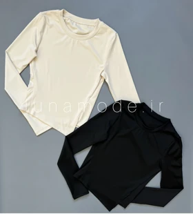 تیشرت آستین بلند بغل برش‌دار زنانه