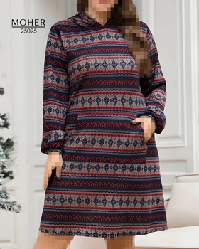 هودی خانگی زنانه سایز بزرگ طرح زمستانی