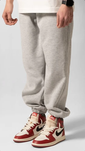 شلوار جاگر دمپا کش طوسی ملانژ روشن گرم بالا کپ نیم بگ کد 866