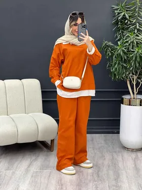 مانتو شلوار جلو بسته یقه دار