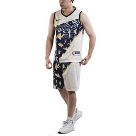 ست رکابی و شلوارک بسکتبالی لیکرز مدل Nike-DRI FIT-5B099 کرم