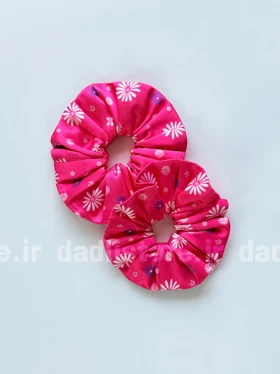کش مو اسکرانچی ساتن طرح گل