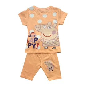 ست تیشرت و شلوارک دخترانه مدل پپا پیگ کد 2040