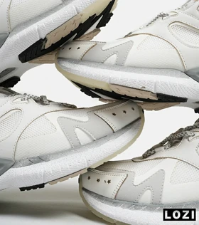 کفش کتانی سفید طوسی AMIRI Bone Runner