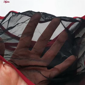 ست شورت و سوتین زنانه پانیذ مدل گیپور گل‌دار زرشکی کد 9007