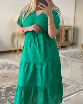 پیراهن خامه دوزی طرح برگ وارداتی
