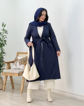 پالتو راه راه یشیم(33)کد:4681