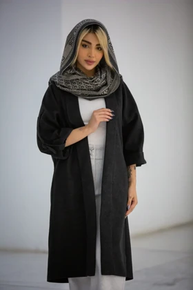 پالتو فوتر یقه دالی (مشکی)