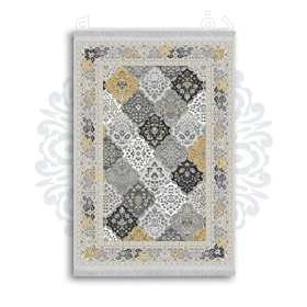 فرشینه از جنس پارچه هازان مخمل ترک طرح سنتی و مدرن برند دفه کد DAMG407