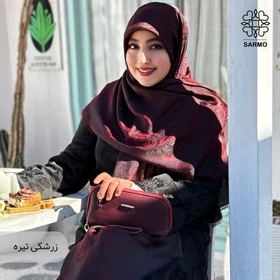 روسری ژاکارد رونا گل رز -140 (زرشکی تیره)