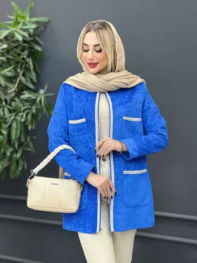 مانتو مخمل نوار دوزی