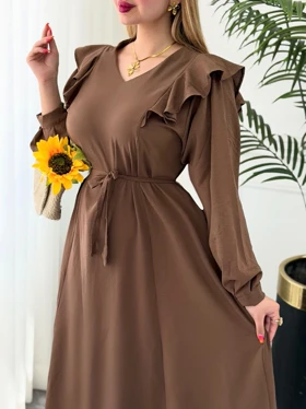 پیراهن روزمره حنانه 0468 (موکا)