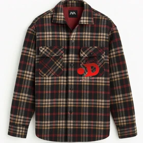 جکت فوتر چهارخونه پشمی گرماژ بالا سنگین وزن اولد مانی باکسی