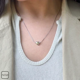 گردنبند نقره قلب کد 2512221