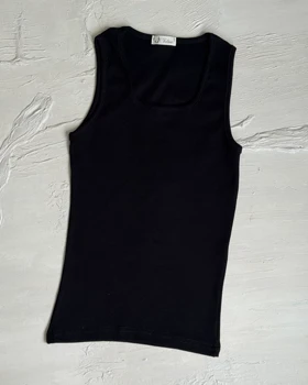 تاپ یقه خشتی بلند کد 1400184 (مشکی)