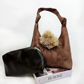 کیف دوشی زنانه جیر مدل گره‌ای دوتکه کد 9600