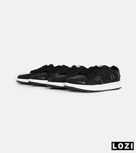 کفش کتانی مردانه و زنانه مشکی سفید نایک NIKE jordan Vodoo مدل 6633