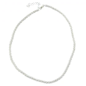 گردنبند ظریف زنانه با بافت نقرهای