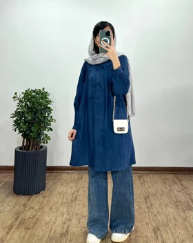 مانتو بلند دکمه دار پروانه