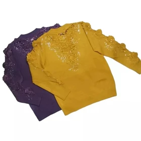 بلوز بافت مجلسی زنانه گپ ترک گل برجسته