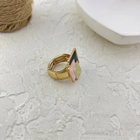 انگشتر زنانه مدل کاشی طرح میناکاری مدرن