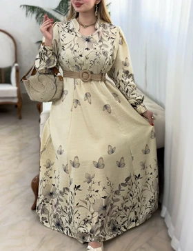 پیراهن شکوفه 0575 (خاکی)