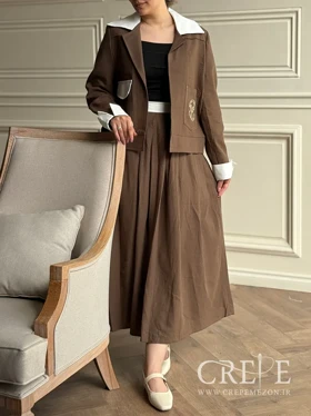 کت و دامن لینن طرح تنیس