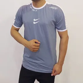 تیشرت مردانه نایک NIKE رنگ طوسی سفید آستین کش