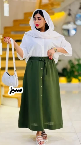 دامن جلو دکمه