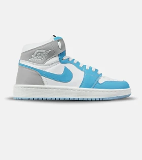 کفش کتانی ساق‌دار مردانه و زنانه سفید آبی طوسی NIKE jordan 1 مدل 7828