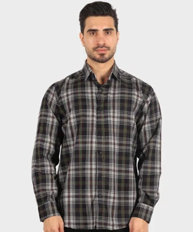 پیراهن مردانه پشمی چهارخانه سورمه ای 0161