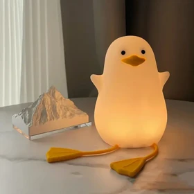 چراغ خواب کودک مدل سیلیکونی طرح اردک نشسته