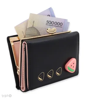 کیف پول دخترانه تاشو قفل دار Taomicmic تائومیک میک کد Y8072 طرح برجسته میوه