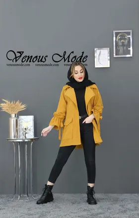 مانتو کتی آستین بنددار مخمل
