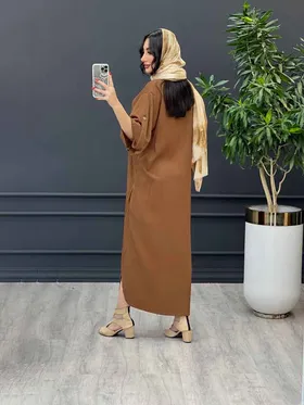 مانتو بلند جلو بسته آستین پاگن