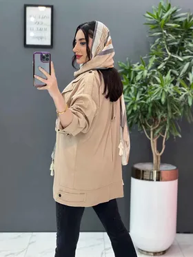 مانتو کتی لینن جیب کج
