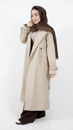 بارانی بلند آستر دار سانتانا مدل بیسیک