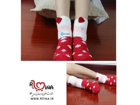جوراب زنانه بوکله ای مدل بابانوئل