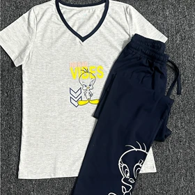 ست تیشرت و شلوار راسته زنانه/کد:6333