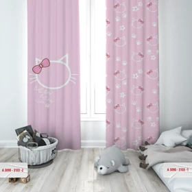 پرده پانچی اتاق کودک برند مینوریا کیدز طرح گربه کد p-399