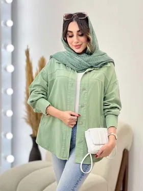کت کتان رنگی برش‌دار دو جیب