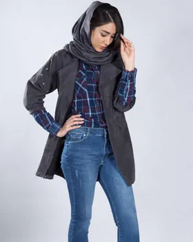 مانتو پاییزه کوتاه یقه انگلیسی