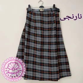 دامن زنانه چهارخونه پشمی در رنگبندی متنوع