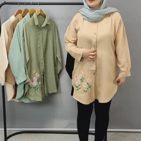 مانتو زنانه گلدوزی شده